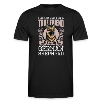 Schäferhund Haustier Diensthund - Männer Funktions-T-Shirt - Schwarz - Vorne - AI Model Male 178 dark (178cm)