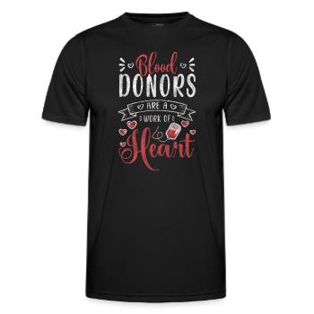 Blutspender Gemeinsam - Männer Funktions-T-Shirt - Schwarz - Vorne - AI Model Male 178 dark (178cm)