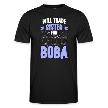 Thé glacé Boba Trend - T-shirt sport Homme - noir - Devant - AI Model Male 178 dark (178cm)