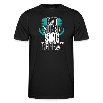 manger de la musique de sommeil répéter - T-shirt sport Homme - noir - Devant - AI Model Male 178 dark (178cm)