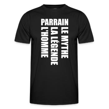 Meilleur Parrain - Super Parrain - T-shirt sport Homme - noir - Devant - AI Model Male 178 dark (178cm)