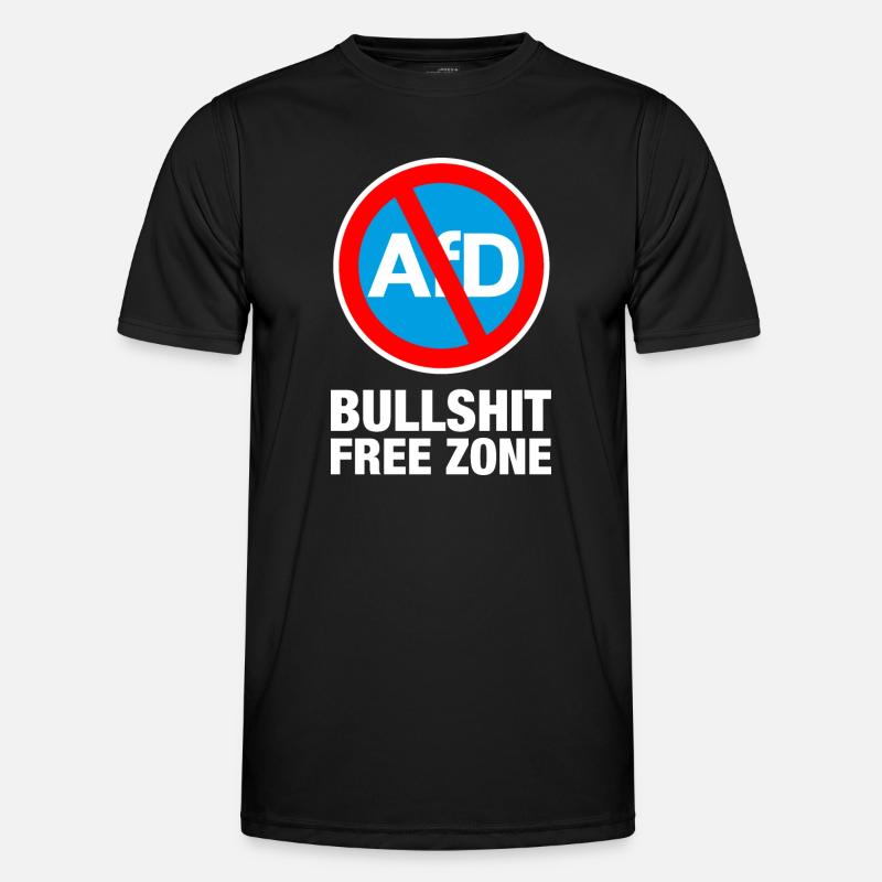 AFD BULLSHIT FREE ZONE - Männer Funktions-T-Shirt - Schwarz
