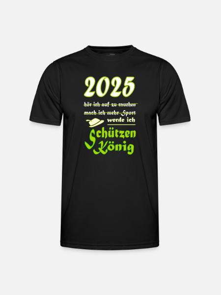 Schützenkönig 2025 - Männer Funktions-T-Shirt - Schwarz