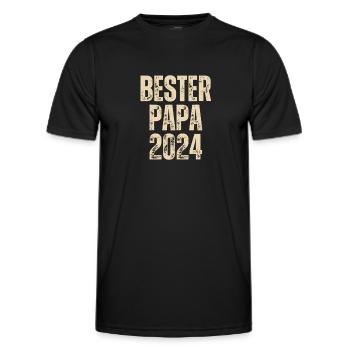 BESTER PAPA 2024 - Männer Funktions-T-Shirt - Schwarz - Vorne - AI Model Male 178 dark (178cm)