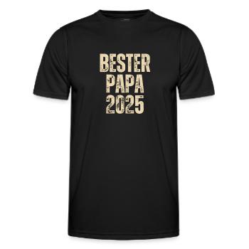 BESTER PAPA 2025 - Männer Funktions-T-Shirt - Schwarz - Vorne - AI Model Male 178 dark (178cm)