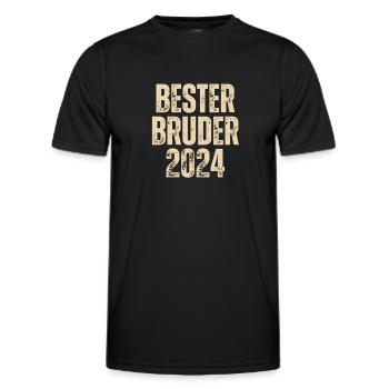 BESTER BRUDER 2024 - Männer Funktions-T-Shirt - Schwarz - Vorne - AI Model Male 178 dark (178cm)