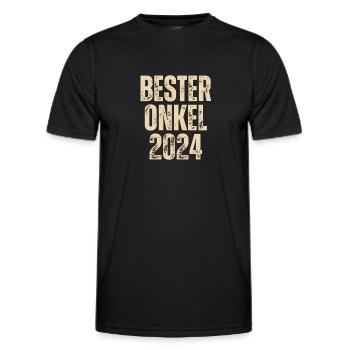 BESTER ONKEL 2024 - Männer Funktions-T-Shirt - Schwarz - Vorne - AI Model Male 178 dark (178cm)