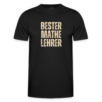 BESTER MATHELEHRER - Männer Funktions-T-Shirt - Schwarz - Vorne - AI Model Male 178 dark (178cm)