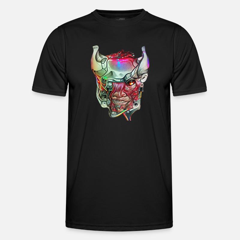 Cyborg Dämon - Männer Funktions-T-Shirt - Schwarz