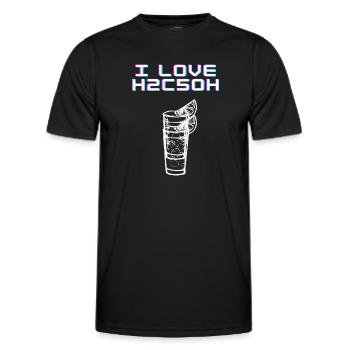 Ich liebe H2C5OH - Männer Funktions-T-Shirt - Schwarz - Vorne - AI Model Male 178 dark (178cm)
