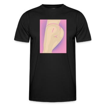 Pink buttocks - Men's Functional T-Shirt - black - Front - AI Model Male 178 dark (178cm)