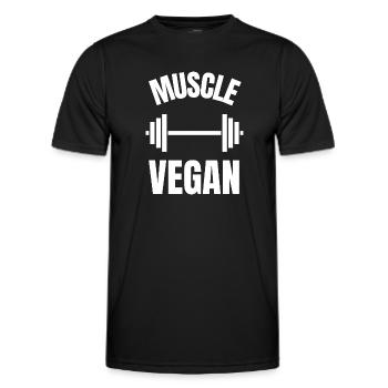 muscle vegan - T-shirt sport Homme - noir - Devant - AI Model Male 178 dark (178cm)