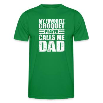 Mein Lieblingskrocketspieler nennt mich Papa Vaters D - Männer Funktions-T-Shirt - Kelly Green - Vorne - AI Model Male 178 dark (178cm)