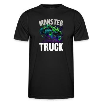 Monstertruck - Männer Funktions-T-Shirt - Schwarz - Vorne - AI Model Male 178 dark (178cm)