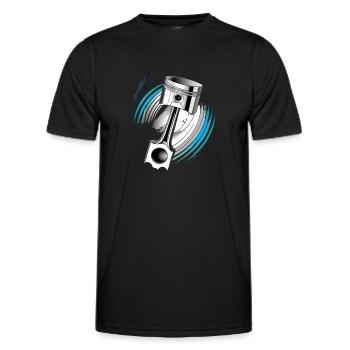 Kolbenkraft in Aktion - Männer Funktions-T-Shirt - Schwarz - Vorne - AI Model Male 178 dark (178cm)