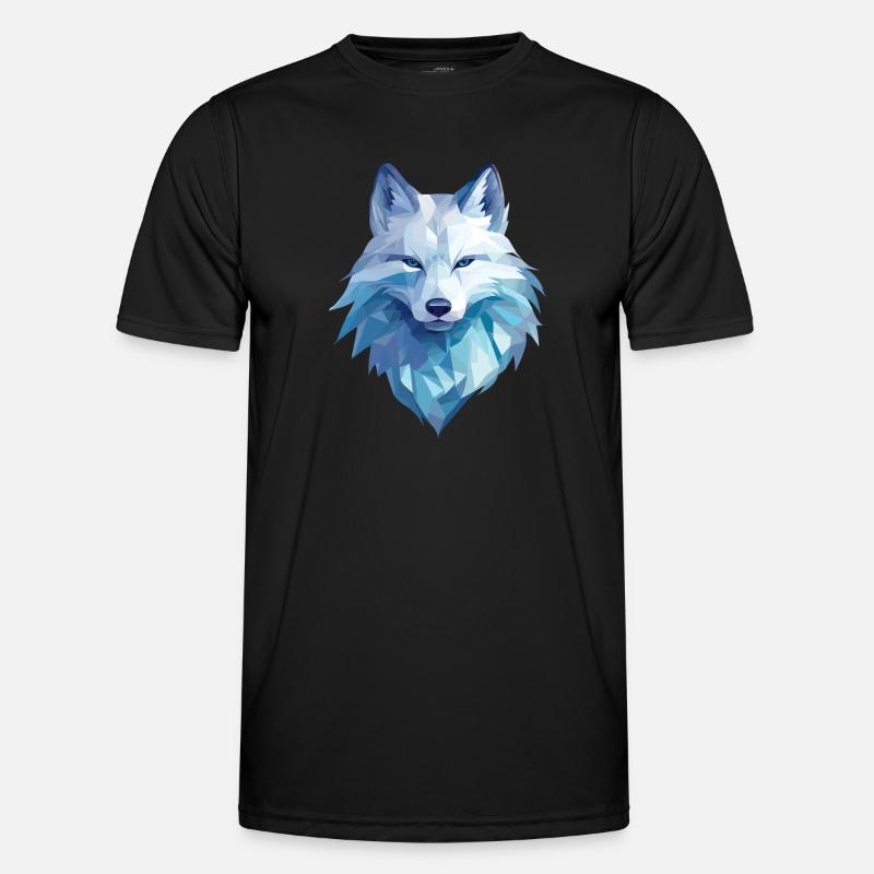 Arctic fox in polygon style - Men's Functional T-Shirt - black