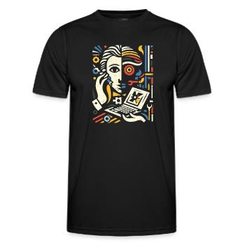 Cooles Techniker Kunst Geschenk - Männer Funktions-T-Shirt - Schwarz - Vorne - AI Model Male 178 dark (178cm)