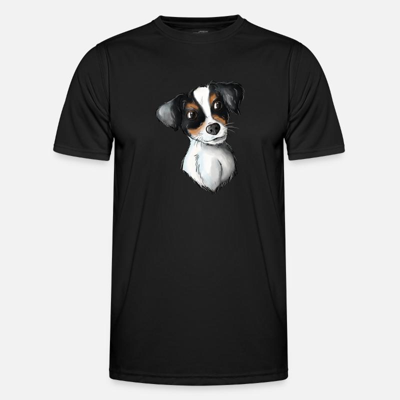 Jack Russell Pattern 3 - Männer Funktions-T-Shirt - Schwarz