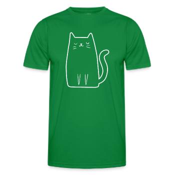 Chats, Dame Chat, Amoureux Des Chats, Visage De Chat - T-shirt sport Homme - vert - Devant - AI Model Male 178 dark (178cm)