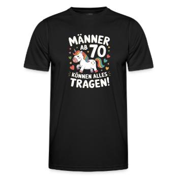 70. Geburtstag Mann 70 Jahre Deko Lustig Geschenk - Männer Funktions-T-Shirt - Schwarz - Vorne - AI Model Male 178 dark (178cm)