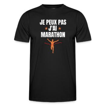 Ich kann keinen Marathon haben - Männer Funktions-T-Shirt - Schwarz - Vorne - AI Model Male 178 dark (178cm)