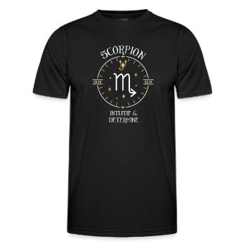 Du signe du Scorpion - Intuitif et déterminé - T-shirt sport Homme - noir - Devant - AI Model Male 178 dark (178cm)