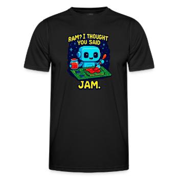 RAM ou confiture ? - T-shirt sport Homme - noir - Devant - AI Model Male 178 dark (178cm)