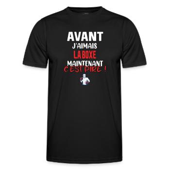 Avant j'aimais la boxe maintenant c'est pire ! - T-shirt sport Homme - noir - Devant - AI Model Male 178 dark (178cm)