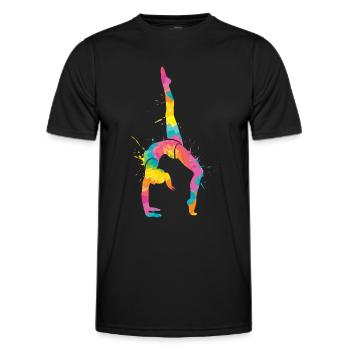 Gymnast Gymnastics Handstand Children Girls Gymnastics - Men's Functional T-Shirt - black - Front - AI Model Male 178 dark (178cm)