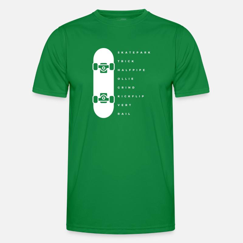 Skateboard Halfpipe Ollie Grind Kickflip Men's Functional T-Shirt