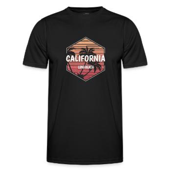 Long Beach Beach Urlaub Souvenir - Männer Funktions-T-Shirt - Schwarz - Vorne - AI Model Male 178 dark (178cm)