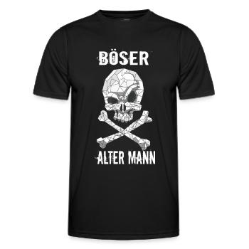Böser Alter Mann Totenkopf - Männer Funktions-T-Shirt - Schwarz - Vorne - AI Model Male 178 dark (178cm)