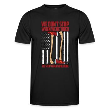 Fireman - Firefighter Motto American - Station - Männer Funktions-T-Shirt - Schwarz - Vorne - AI Model Male 178 dark (178cm)