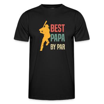 best papa by par - Men's Functional T-Shirt - black - Front - AI Model Male 178 dark (178cm)
