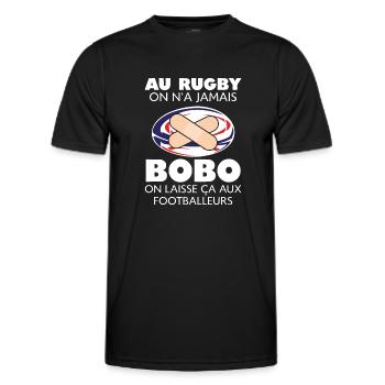 Cadeau humour pour joueur de rugby - T-shirt sport Homme - noir - Devant - AI Model Male 178 dark (178cm)