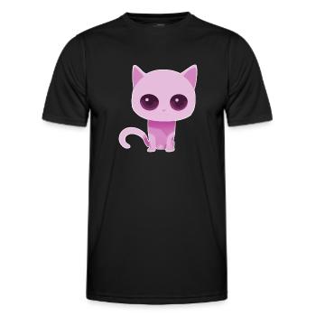 little pink cat - Men's Functional T-Shirt - black - Front - AI Model Male 178 dark (178cm)