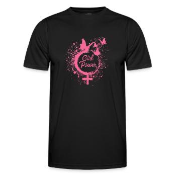 Girl Power,Freedom,Butterflies,Women,Pink - Men's Functional T-Shirt - black - Front - AI Model Male 178 dark (178cm)