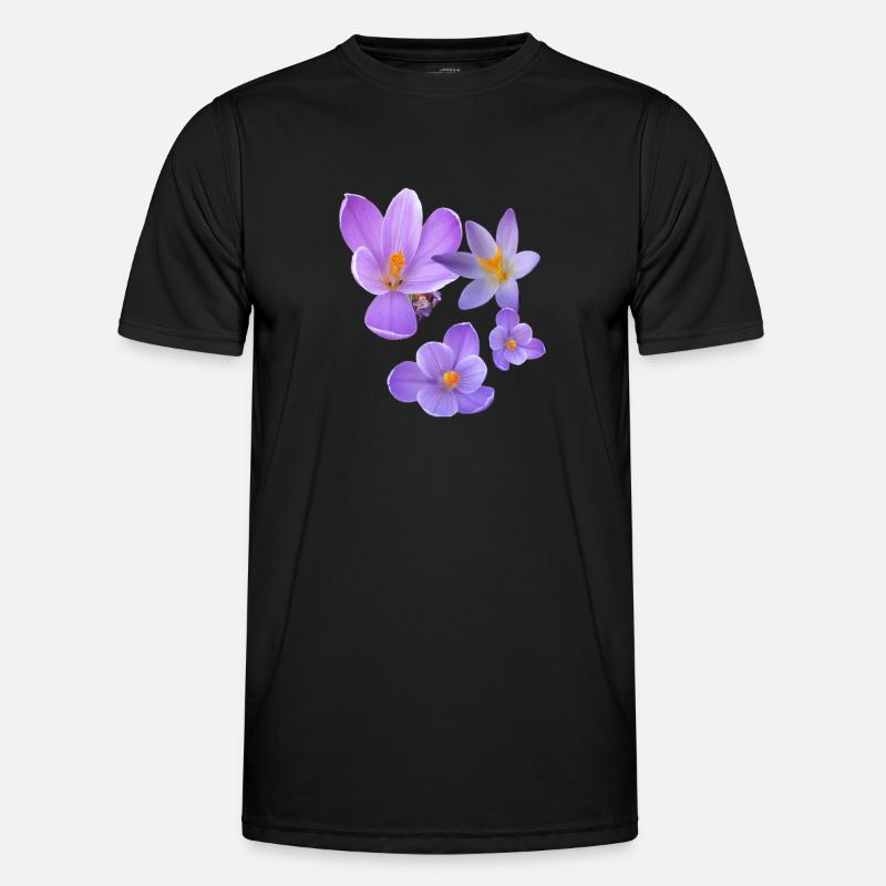 crocus, crocus, fleurs, violet, fleur - T-shirt sport Homme - noir