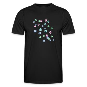 Pattes de chat, patte, pattes, chat - T-shirt sport Homme - noir - Devant - AI Model Male 178 dark (178cm)