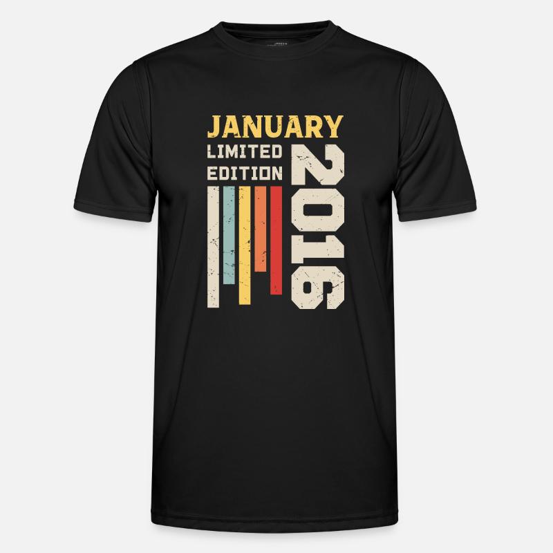 Januar 2016 - Januar 2016 Geburtstagsgeschenk - Männer Funktions-T-Shirt - Schwarz