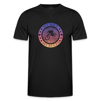 Fahrrad, biken, Bmx, Mtb - Männer Funktions-T-Shirt - Schwarz - Vorne - AI Model Male 178 dark (178cm)
