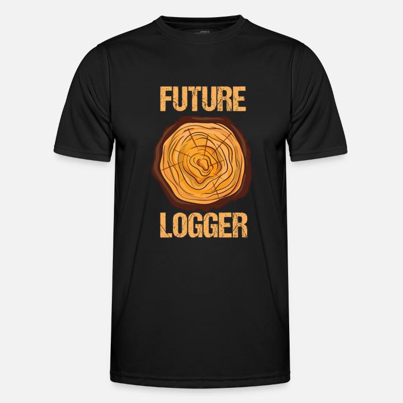 Future Logger Waldarbeiter Design - Männer Funktions-T-Shirt - Schwarz