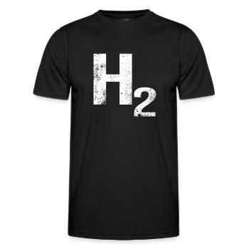 H2 Hydrogène - T-shirt sport Homme - noir - Devant - AI Model Male 178 dark (178cm)