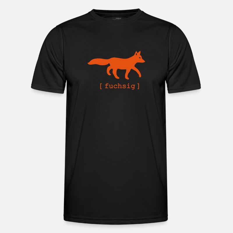 Fuchs fuchsig wild tier - Männer Funktions-T-Shirt - Schwarz