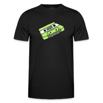 Musikkassette Tonband Music cassette tape retro - Männer Funktions-T-Shirt - Schwarz - Vorne - AI Model Male 178 dark (178cm)