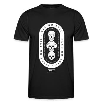 Ne voyez pas le mal, n’entendez pas le mal, ne dites pas le mal - T-shirt sport Homme - noir - Devant - AI Model Male 178 dark (178cm)