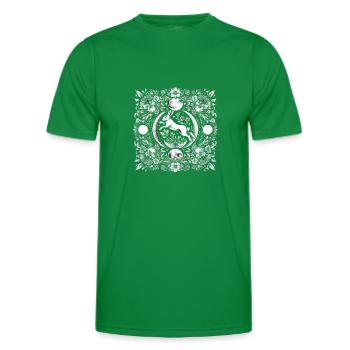 Easter Ostara Eostre Pagan Spring Hare - Men's Functional T-Shirt - kelly green - Front - AI Model Male 178 dark (178cm)