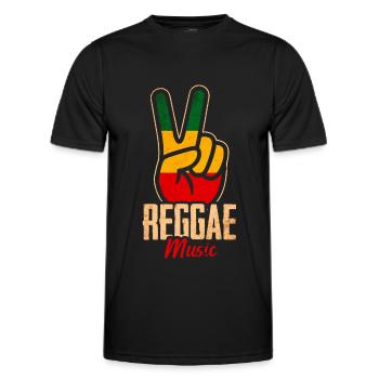 Reggae Musik - Männer Funktions-T-Shirt - Schwarz - Vorne - AI Model Male 178 dark (178cm)