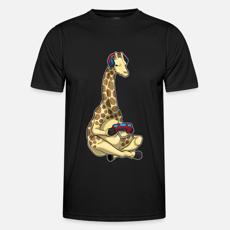 Giraffe Gamer Controller - Men's Functional T-Shirt - black