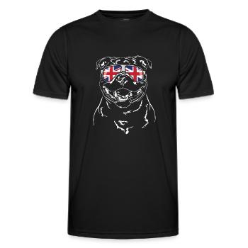 STAFFORDSHIRE BULL TERRIER Union Jack Wilsigns - T-shirt sport Homme - noir - Devant - AI Model Male 178 dark (178cm)